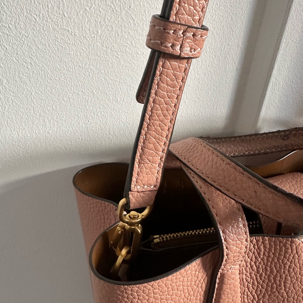 Tory Burch Blake Blush Pink Small Pebbled Tote with Strap - Picture 6 of 16